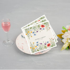 Servilleta De Papel Boda del prado de flor salvaje de primavera