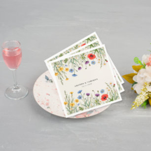 Servilleta De Papel Boda del prado de flor salvaje de primavera