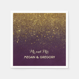 Servilleta De Papel Boda del Purpurina de oro de ciruelas y cosechas