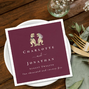 Servilleta De Papel Boda del tema de los dinosaurios Personalizado Bur