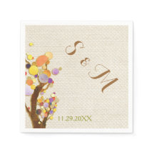 Boda del tema del árbol de burlap rústico