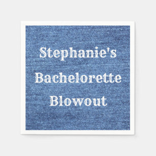 Servilleta De Papel Boda del tema del denim blanco azul