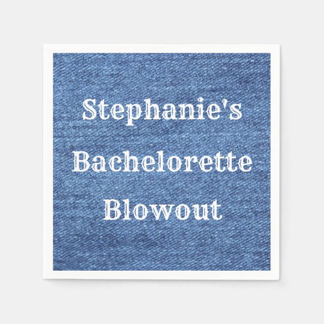 Servilleta De Papel Boda del tema del denim blanco azul (Anverso)