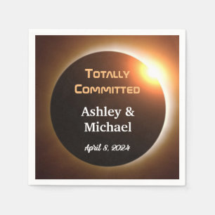 Servilleta De Papel Boda del tema del eclipse completamente comprometi