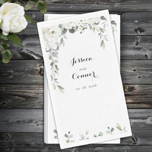 Servilleta De Papel Boda del Vino Ecológico del Eucalipto Blanco