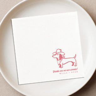 Servilleta De Papel Boda divertida de Dachshund