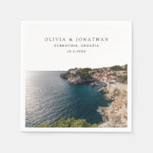 Boda Dubrovnik Personalizado Cocktail Napkin