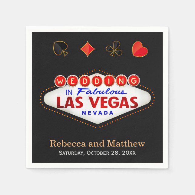 Servilleta De Papel Boda Ducha Las Vegas Wedding Party (Anverso)