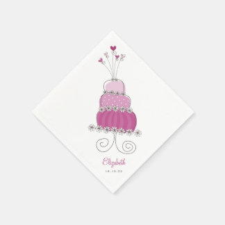 Servilleta De Papel Boda dulce morado Moda de torta Fiesta de ducha de