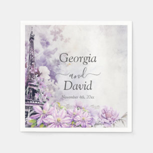 Servilleta De Papel Boda Eiffel Tower Lavender Romance