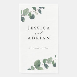 Servilleta De Papel Boda Elegancia Verde Hoja