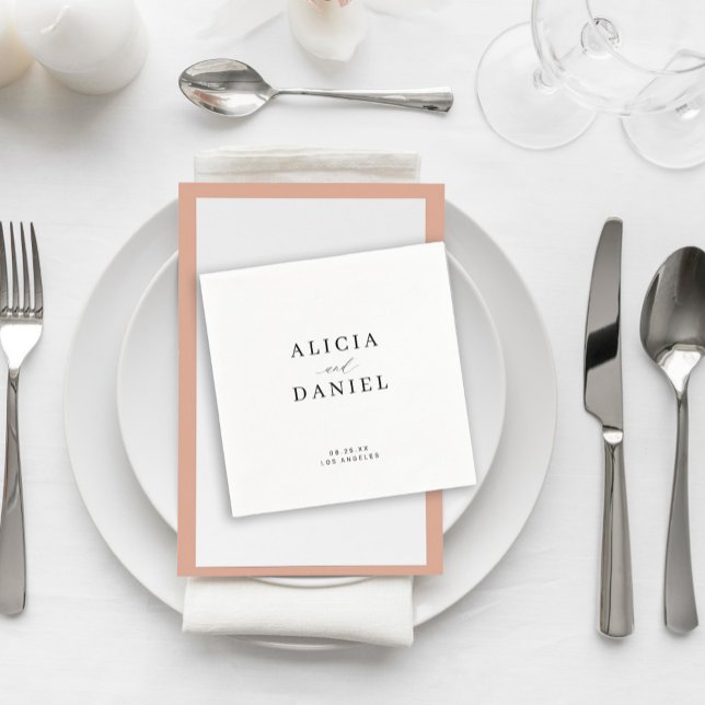 Servilleta De Papel Boda elegante blanca y minimalista (Subido por el creador)