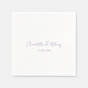 Servilleta De Papel Boda Elegante Caligrafía Nombres Creativos y Fecha