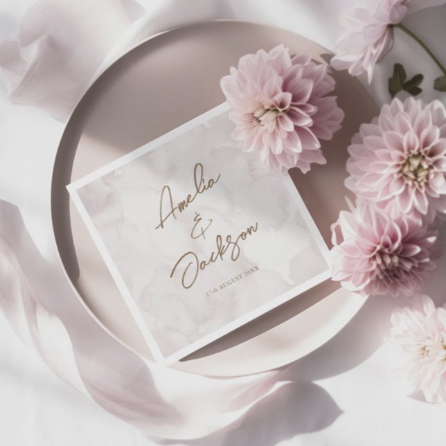 Servilleta De Papel Boda elegante con acuarela (Subido por el creador)