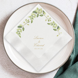 Servilleta De Papel Boda elegante con acuarela de vegetación