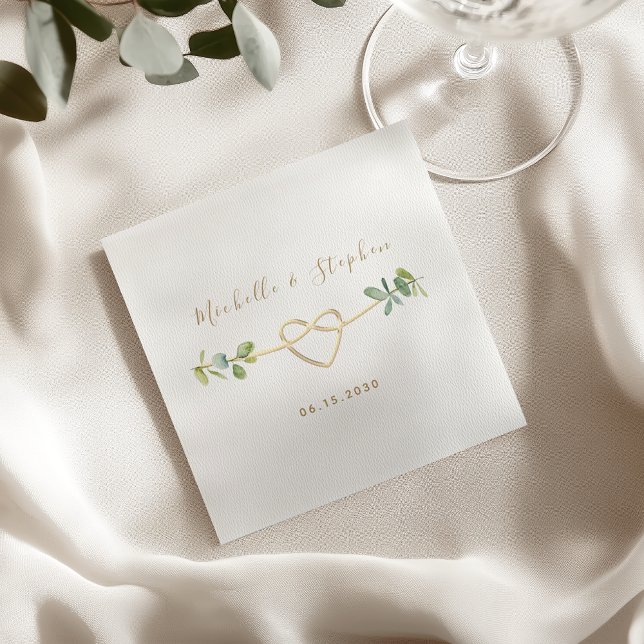 Servilleta De Papel Boda elegante con vegetación de eucalipto (Subido por el creador)