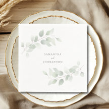 Boda elegante con vegetación de eucalipto