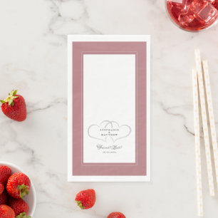 Servilleta De Papel Boda Elegante Corazones Rosa Polvo Amor Eterno