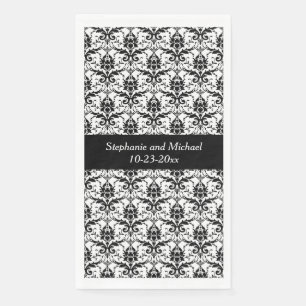 Servilleta De Papel Boda elegante Damask Bride Groom Mano o Baño