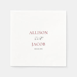 Servilleta De Papel Boda elegante de Borgoña y Negro