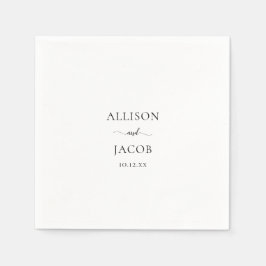 Servilleta De Papel Boda elegante de escritura negra