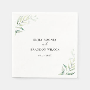 Servilleta De Papel Boda elegante de eucalipto verde salvia