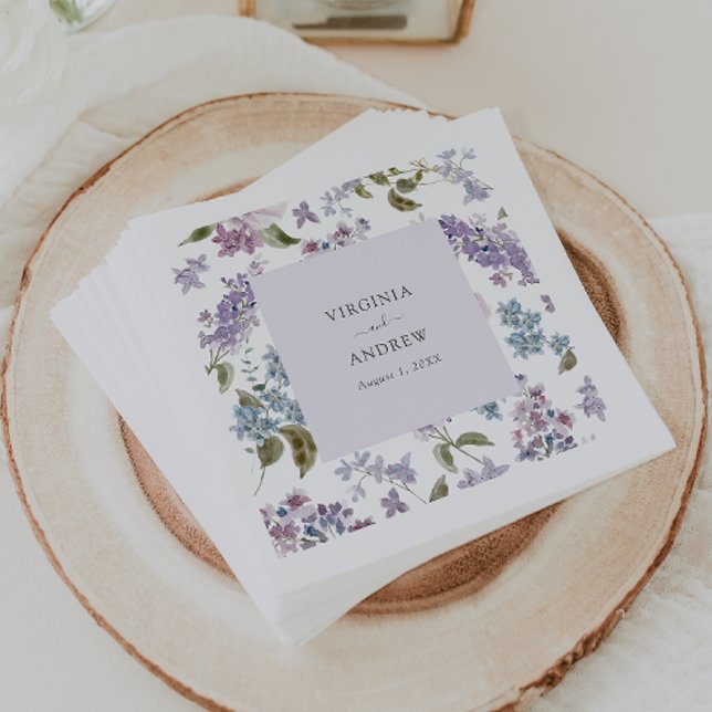 Servilleta De Papel Boda elegante de lila (Elegant Lilac Wedding Napkins by Painted Paperie
)