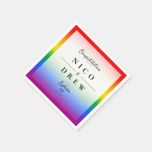Servilleta De Papel Boda elegante de orgullo LGBTQ+