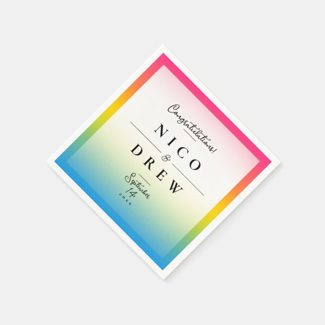 Servilleta De Papel Boda elegante de orgullo pansexual (Borde)