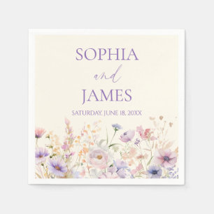 Servilleta De Papel Boda elegante de prado de flores silvestres rosa p