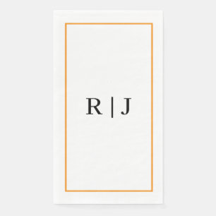Servilleta De Papel Boda elegante de primavera verano naranja monogram