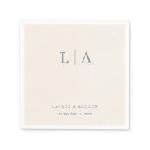 Boda elegante en el monograma azul y crema de colo