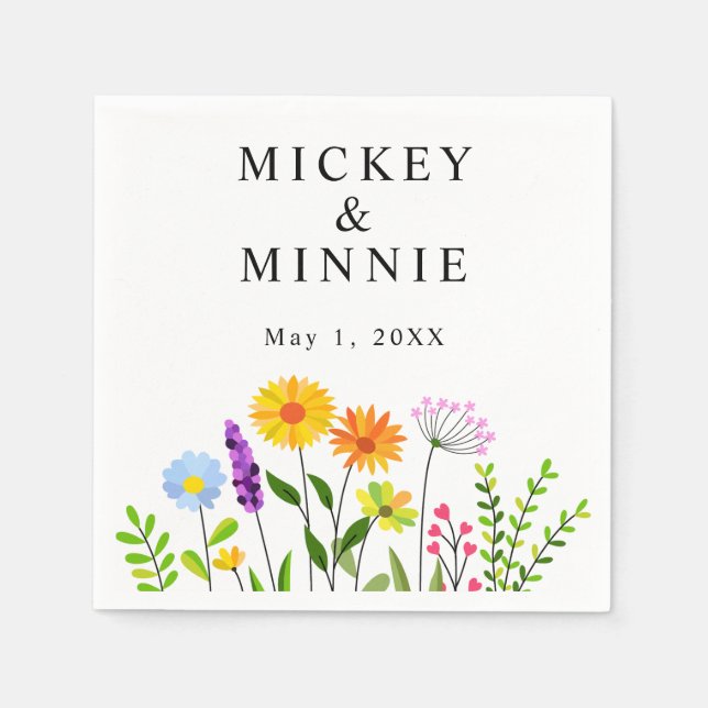 Servilleta De Papel Boda elegante floral de primavera (Anverso)