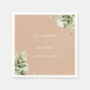 Servilleta De Papel Boda elegante floral verde claro