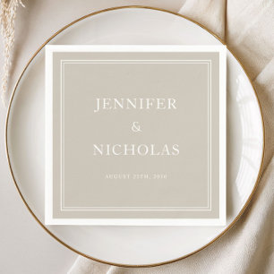Servilleta De Papel Boda elegante formal taupe