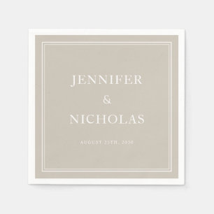 Servilleta De Papel Boda elegante formal taupe