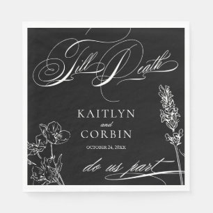 Servilleta De Papel Boda Elegante Gótico de Flor Silvestre