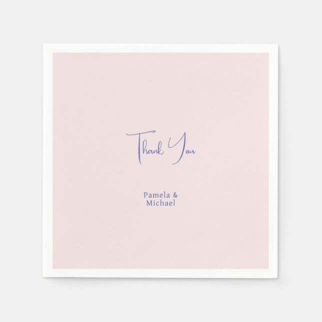 Servilleta De Papel Boda Elegante Minimalista Clásico Gracias (Anverso)