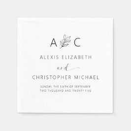 Servilleta De Papel Boda elegante Minimalista moderna