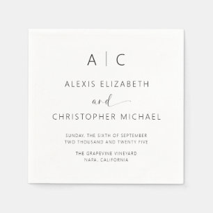 Servilleta De Papel Boda elegante Minimalista moderna