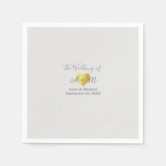 Servilleta De Papel Boda elegante moda gris pálido (Anverso)