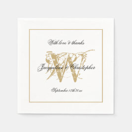 Servilleta De Papel Boda elegante Monograma Moda clásica de cosecha