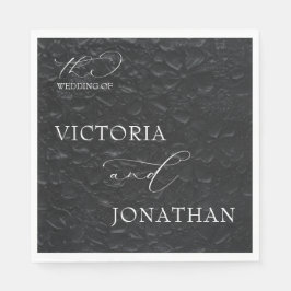 Servilleta De Papel Boda Elegante Negra Y Blanca Moderna