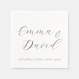 Servilleta De Papel Boda Elegante Personalizada