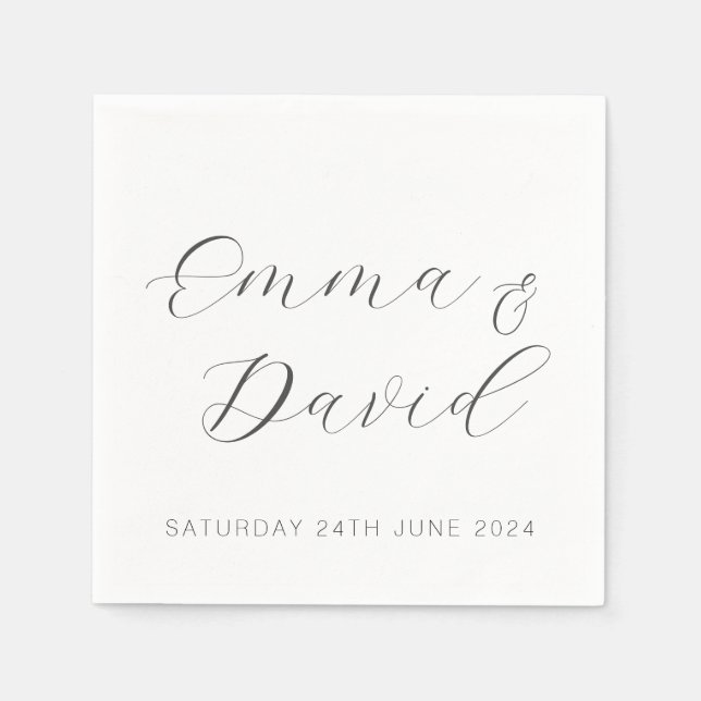 Servilleta De Papel Boda Elegante Personalizada (Anverso)