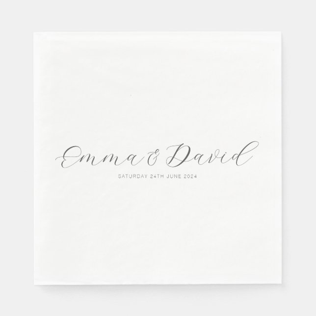 Servilleta De Papel Boda Elegante Personalizada (Anverso)