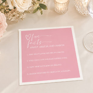 Servilleta De Papel Boda Elegante Rosa Claro Datos Divertidos