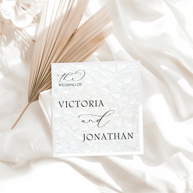 Servilleta De Papel Boda elegante simple blanco y negro (Subido por el creador)