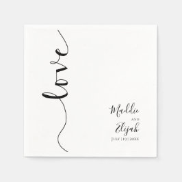 Servilleta De Papel Boda, Elegante, Simple, Tipografía, Letra,