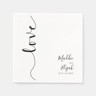 Servilleta De Papel Boda, Elegante, Simple, Tipografía, Letra,